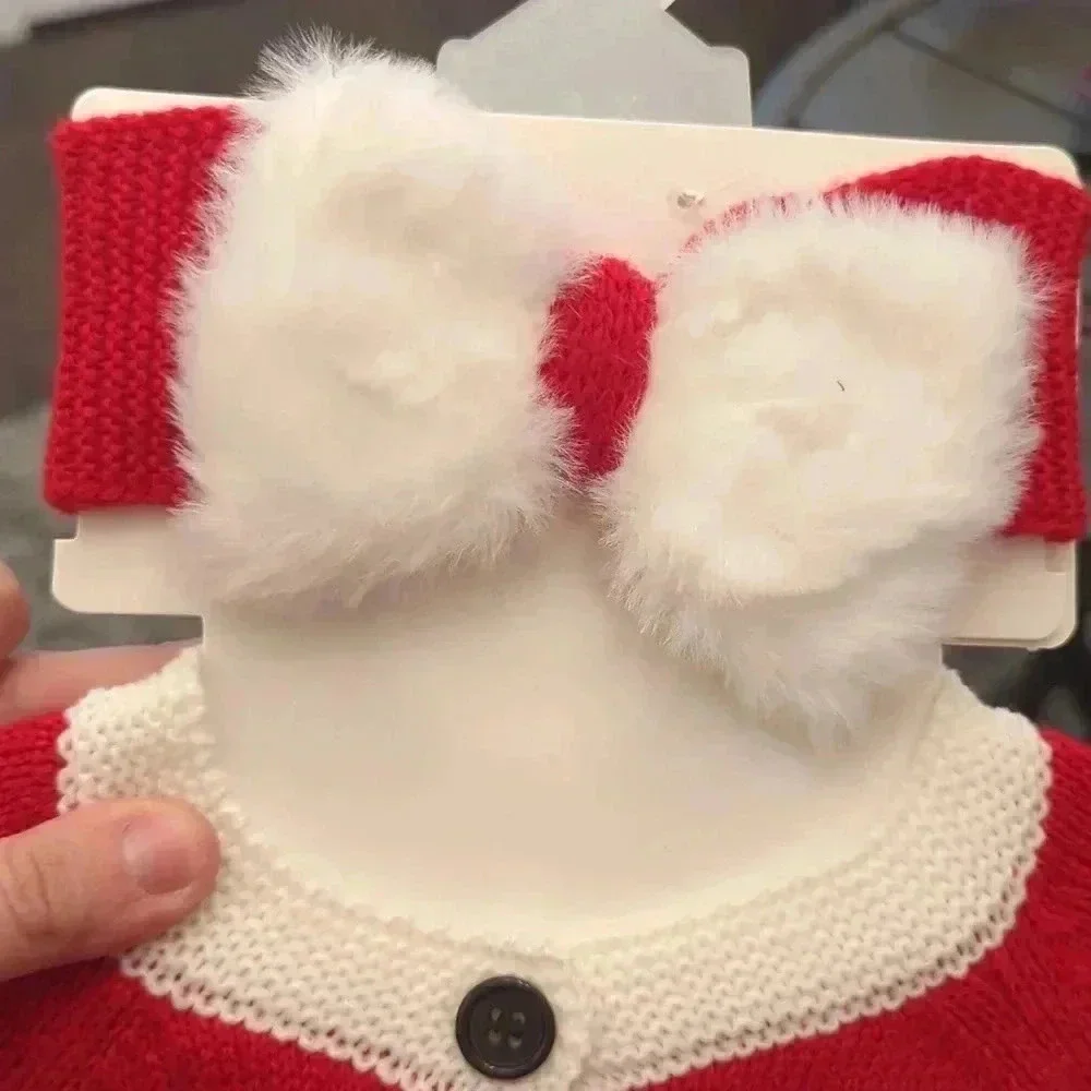 Baby santa sweater with matching Head band